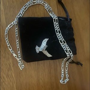 Sterling silver chain with eagle pendant